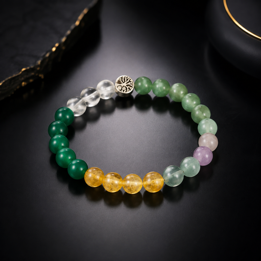 Moolank 5 Mercury Energy Personalized Numerology Crystal Bracelet