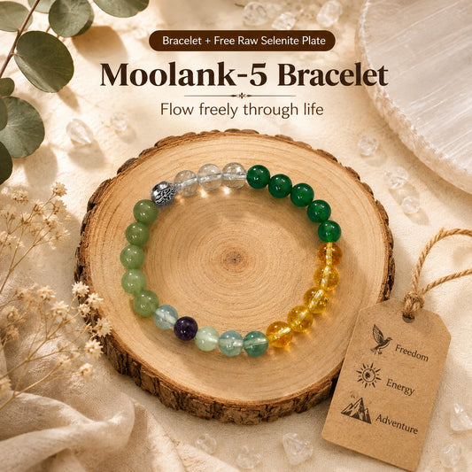 Moolank 5 Mercury Energy Personalized Numerology Crystal Bracelet