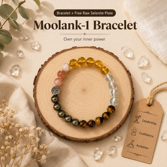 Moolank 1 Sun Energy Personalized Numerology Crystal Bracelet