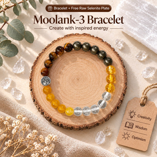 Moolank 3 Jupiter Energy Personalized Numerology Crystal Bracelet