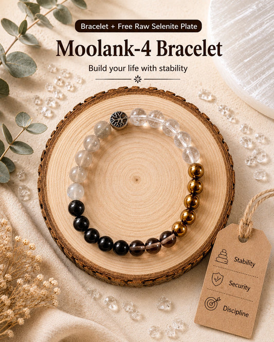 Moolank 4 Rahu Energy Personalized Numerology Crystal Bracelet